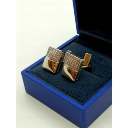 Złote spinki do mankietów z Diamentami 0,56ct Pr.750 W:14,38gr