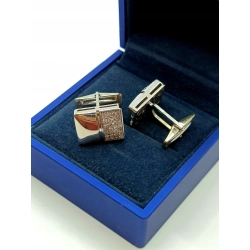 Złote spinki do mankietów z Diamentami 0,56ct Pr.750 W:14,38gr