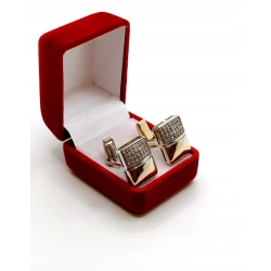 Złote spinki do mankietów z Diamentami 0,56ct Pr.750 W:14,38gr
