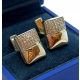 Złote spinki do mankietów z Diamentami 0,56ct Pr.750 W:14,38gr