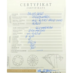 Przepiękny Złoty Pierścionek z Brylantami w Próbie 875 (21k) CERTYFIKAT
