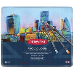 Kredki Derwent Procolour 24 szt. OPIS- BRAK 1 KREDKI SZAREJ!!