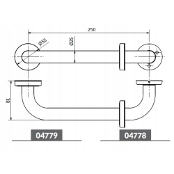 MASTERLINE by Bisk ATEST UCHWYT 250 mm 04778 BIAŁY