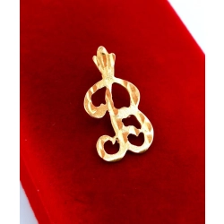 Złota zawieszka Litera B w koronie Pr.585 W:0,65gr InterSKLEP