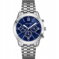 Bulova Classic Chronograph blue dial zegarek męski 96A174 NOWY FOLIA