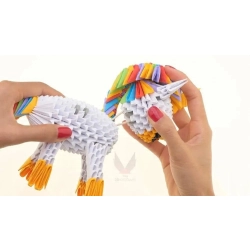 Papier do Origami 3D Jednorożec zestaw kreatywny