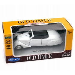 Peugeot 402 1938 open top 1:34 39 model WELLY biały