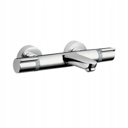 Bateria wannowo-prysznicowa Z termostatem ścienna Hansgrohe l srebrny