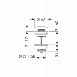 Korek z przelewem automatyczny okrągły Hansgrohe CHROM