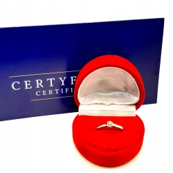 Złoty pierścionek z Diamentem 0,035ct PR.375 W:1,38gr R.13 InterSKLEP