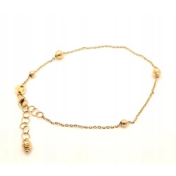 Złota bransoletka z Kulkami PR.585 W:1,22gr Dł.17-19cm InterSKLEP