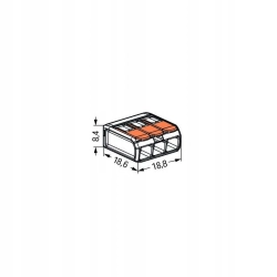 Zacisk instalacyjny 3x4,0mm2 złączka WAGO 221-413