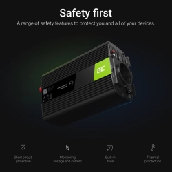 Przetwornica samochodowa Green Cell inwerter napięcia 12V 500W 1000W USB