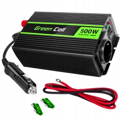 Przetwornica samochodowa Green Cell inwerter napięcia 12V 500W 1000W USB