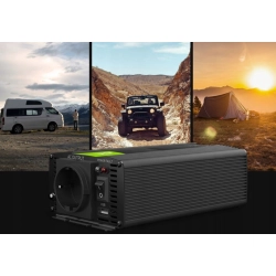 Przetwornica samochodowa Green Cell inwerter napięcia 12V 500W 1000W USB
