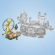 MEGA BLOKS CONSTRUX DIABELSKI MŁYN ZESTAW KLOCKÓW + 4 FIGURKI POKEMONÓW