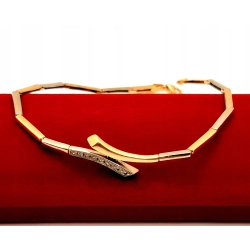 Złota bransoletka z Cyrkoniami łamana PR.585 W:6,51gr Dł.22cm InterSKLEP