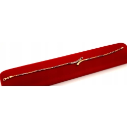 Złota bransoletka z Cyrkoniami łamana PR.585 W:6,51gr Dł.22cm InterSKLEP