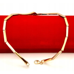 Złota bransoletka z Cyrkoniami łamana PR.585 W:6,51gr Dł.22cm InterSKLEP