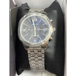 Bulova Classic Chronograph blue dial zegarek męski 96A174 NOWY FOLIA