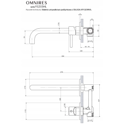 Bateria umywalkowa podtynkowa Omnires nikiel Y1215HLNI