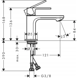 Hansgrohe Bateria umywalkowa czarna 13.6 cm Stamis s 80 Cool Start Czarny