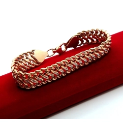 Złota bransoletka szeroka pleciona Pr.12,74gr Dł:18,5cm InterSKLEP