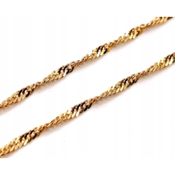 Złoty łańcuszek Singapur kręcony Pr.585 W:4,30gr Dł:46cm