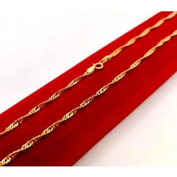 Złoty łańcuszek Singapur kręcony Pr.585 W:4,30gr Dł:46cm