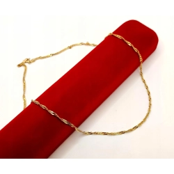Złoty łańcuszek Singapur kręcony Pr.585 W:4,30gr Dł:46cm