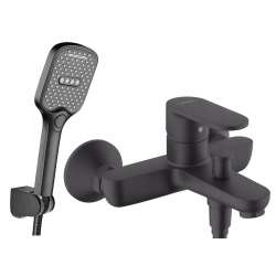 Bateria wannowa jednouchwytowa ścienna Hansgrohe Vernis Blend czarny