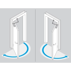 Samozamykacz Assa Abloy DC140 srebrny, do drzwi zewnętrznych i wewnętrznych