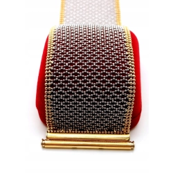 Złota bransoletka Koronkowa szeroka Pr.750 W:35,24gr Dł:19,5cm