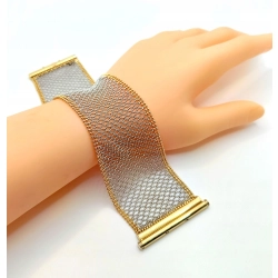 Złota bransoletka Koronkowa szeroka Pr.750 W:35,24gr Dł:19,5cm
