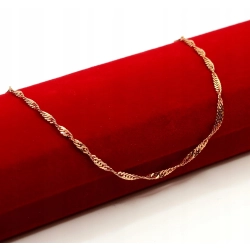 Złoty łańcuszek kręcony Singapur Pr.585 W:2,31gr Dł:49,5cm