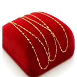 Złoty łańcuszek kręcony Singapur Pr.585 W:0,84gr Dł:45,5cm