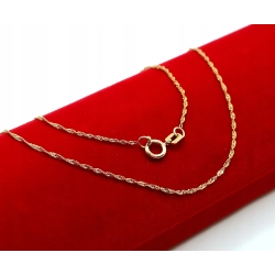 Złoty łańcuszek kręcony Singapur Pr.585 W:0,84gr Dł:45,5cm
