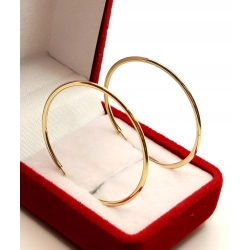 Złote kolczyki koła, kółka pr.585 W:0,84gr Śred.3cm InterSKLEP