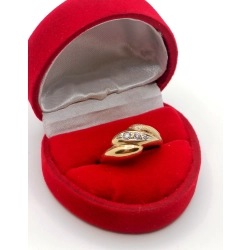 Złoty pierścionek szeroki z Cyrkoniami Pr.585 W:3,64gr Roz.15