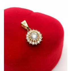 Złota zawieszka rozetka z kryształami Pr.585 W:1,73gr Nowa