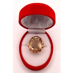Złoty pierścionek z Kwarcem dymnym PR.585 W:11,95gr R.18 InterSKLEP