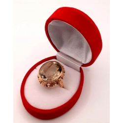 Złoty pierścionek z Kwarcem dymnym PR.585 W:11,95gr R.18 InterSKLEP