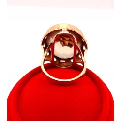 Złoty pierścionek z Kwarcem dymnym PR.585 W:11,95gr R.18 InterSKLEP