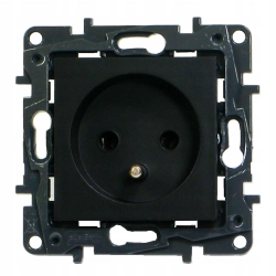 Gniazdo pojedyncze z uziem. zaciski śrub. czarny NILOE STEP 863530 LEGRAND
