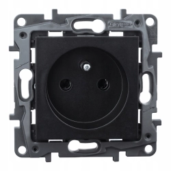 Gniazdo pojedyncze z uziem. zaciski śrub. czarny NILOE STEP 863530 LEGRAND