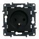 Gniazdo pojedyncze z uziem. zaciski śrub. czarny NILOE STEP 863530 LEGRAND