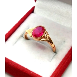 Złoy pierścionek z Rubinem Pr.583 W:2,25gr Roz.12