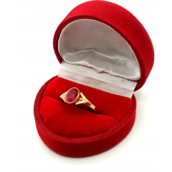 Złoy pierścionek z Rubinem Pr.583 W:2,25gr Roz.12