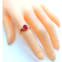 Złoy pierścionek z Rubinem Pr.583 W:2,25gr Roz.12