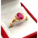 Złoy pierścionek z Rubinem Pr.583 W:2,25gr Roz.12